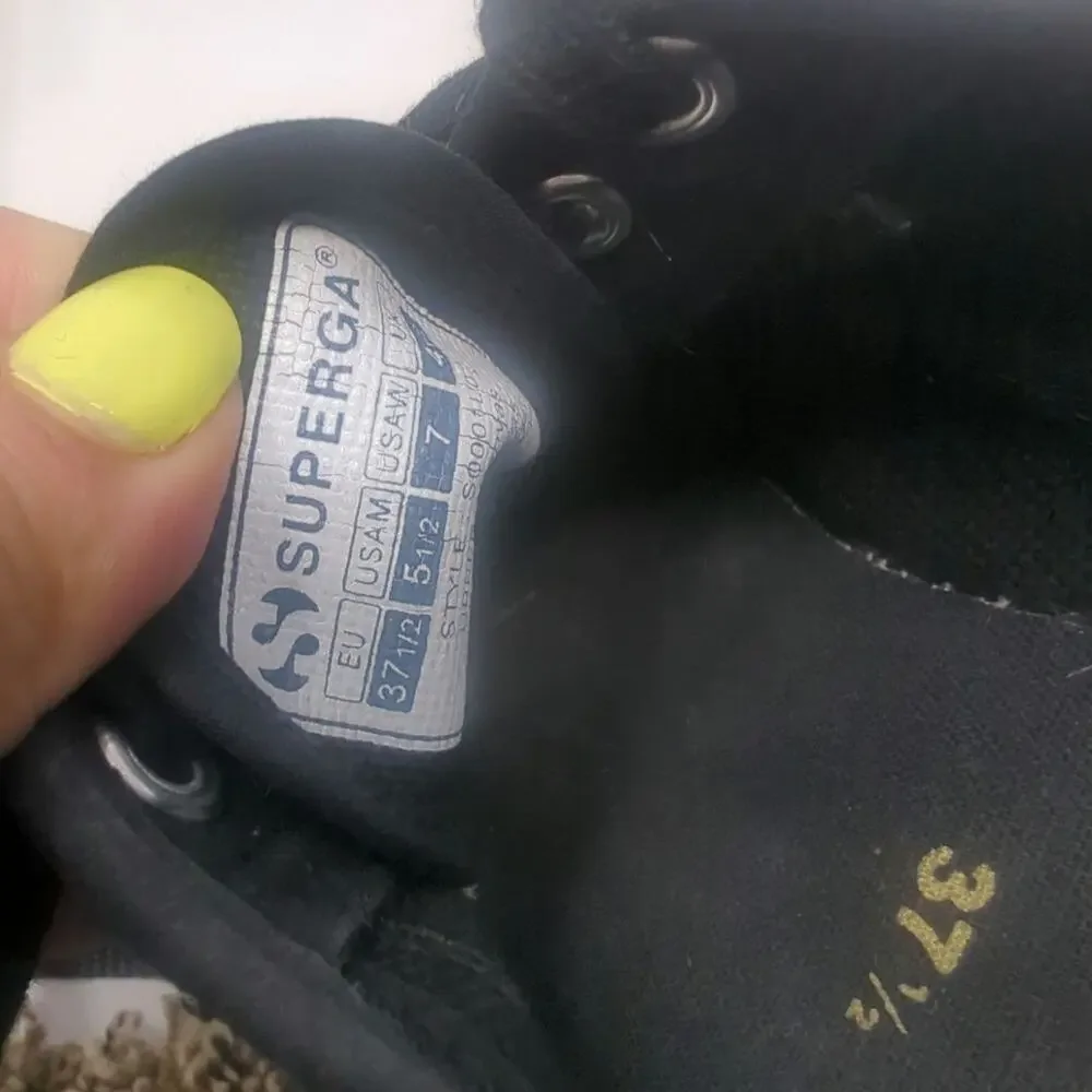 Superga 2790 Platform Black Sneaker Womens Size 7